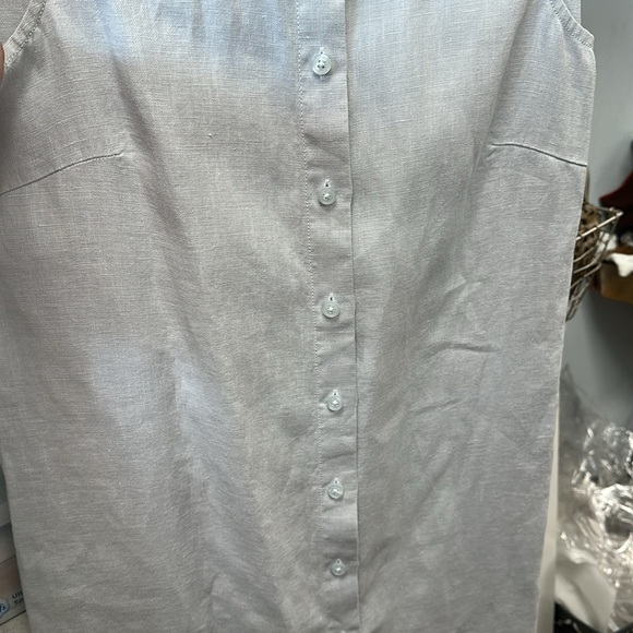 Garnet Hill Sleeveless Linen Button-Down Dress - Size 6 - Picture 7 of 7